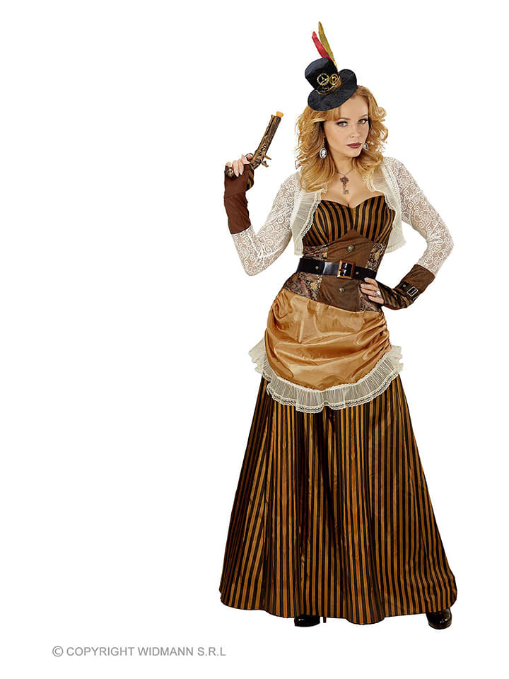 Carnival Party 3tlg. Kostüm "Steampunk" in Hellbraun/ Creme - XL