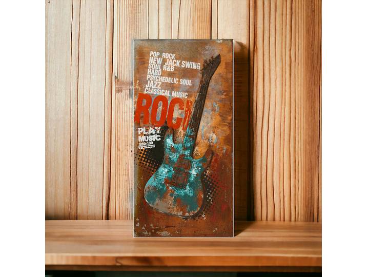Tableau Relief Guitare en Métal