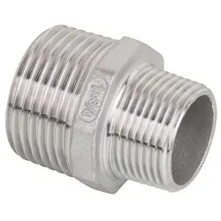 Edelstahl Doppelnippel reduziert V4A Gewindefitting - 2" x 1 1/2" - Typ 341