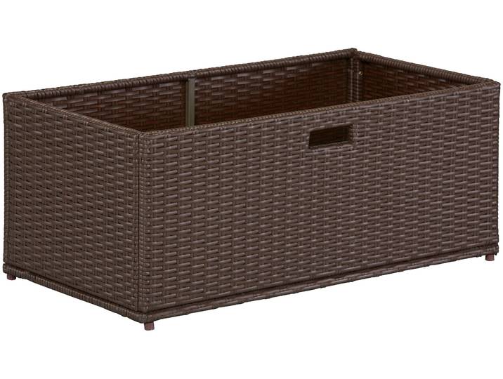 Auflagenbox MERXX, braun, B:95cm H:39cm T:49cm, Geflecht Polyrattan, Aufbewahrungsboxen, Auflagenbox, Polyrattan