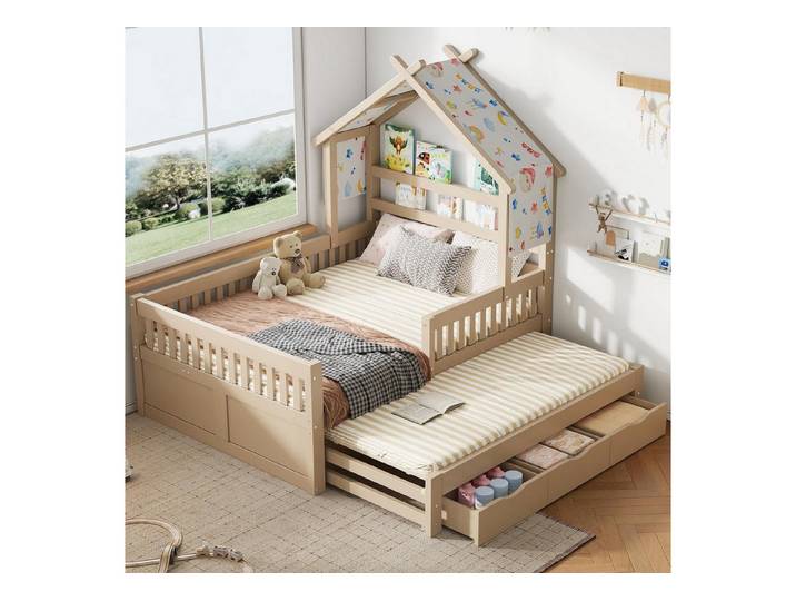 LuxusKollektion Hausbett Kinder Hausbett 140x200 mit Stauraum