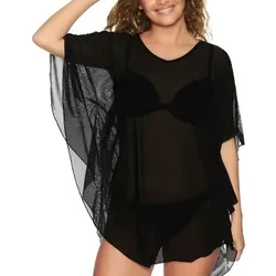 Wiki Rhodos Beach Poncho Schwarz Nylon S/M Damen