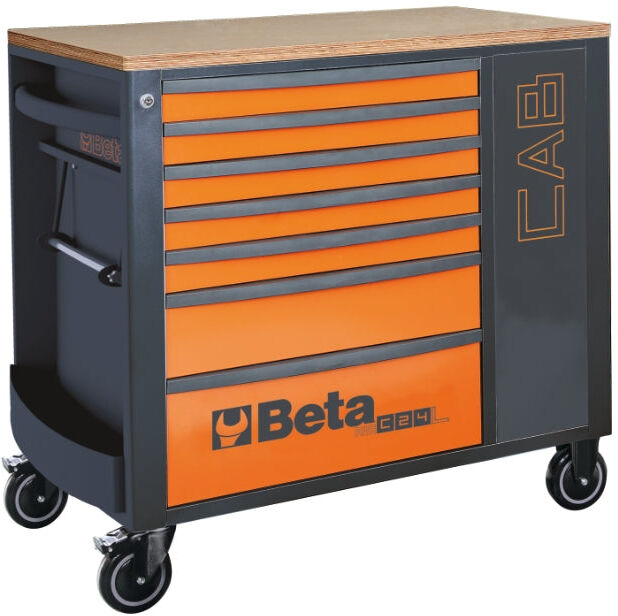 Beta RSC24L-CAB Cassettiera porta attrezzi con 7 cassetti e armadietto portaoggetti