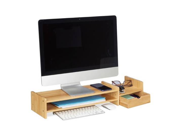 Relaxdays Monitorständer aus Bambus
