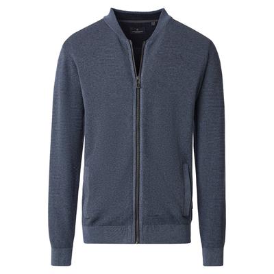 Strickjacke CASAMODA "CASAMODA Strickjacke uni", Herren, Gr. S, blau, 100% Baumwolle, Strickjacken Strickjacke