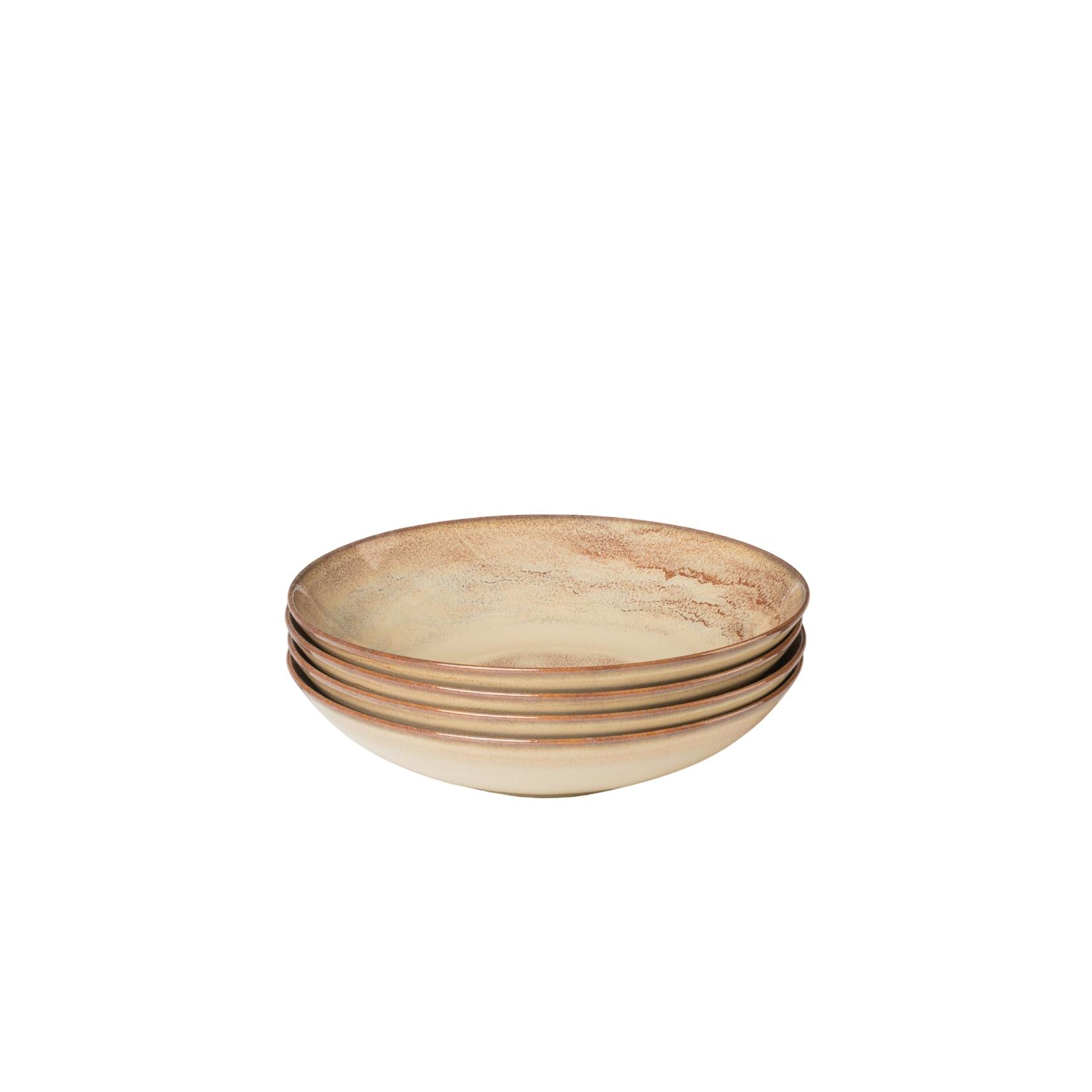 Gipfelstück Suppenteller-Set, Steinzeug Nebelwald Beige