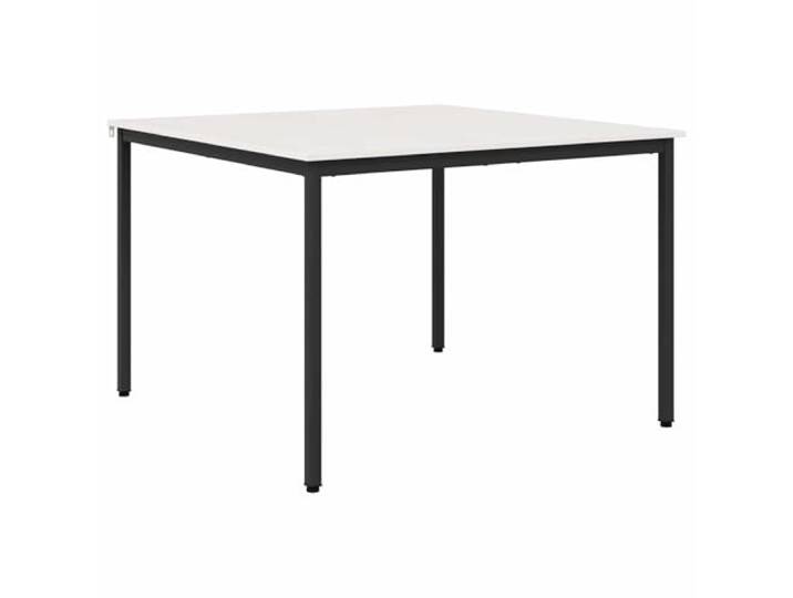 KGHERMDF Esstisch Weiß 110 x 110 x 75 cm Massives Kiefernholz Stabile Metallbeine, Pflegeleicht, Einfache Montage, Für Esszimmer und Küche