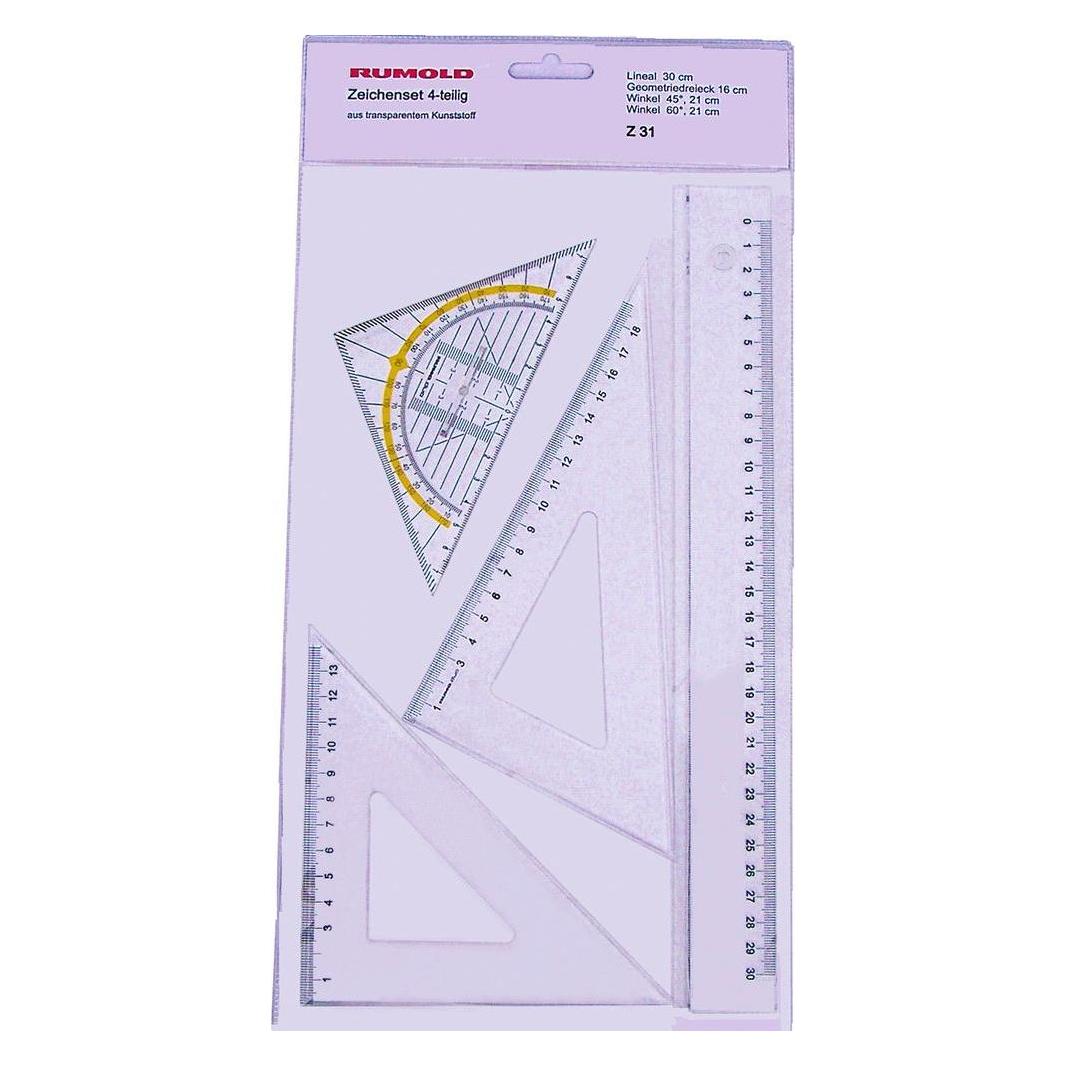 Rumold Zeichen-Set Z 31 PP transparent 4-teilig (30 cm, Kunststoff) (Z 31)