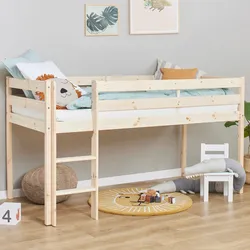 Hochbett ECO COMFORT Kieferfarben ca. 90x200 cm