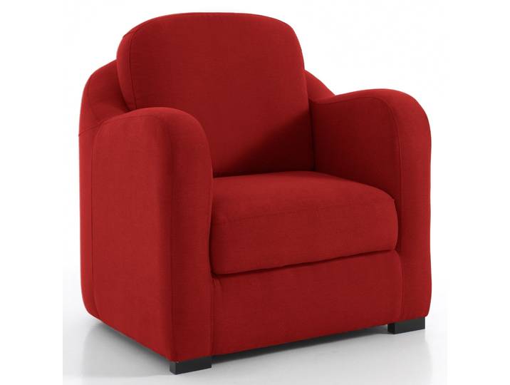IBIZA - Fauteuil cabriolet - Velours, Rouge