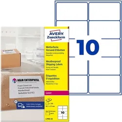 Avery Zweckform 250er-Pack Adressaufkleber »L7992-25« weiß