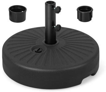Costway 19.5 Inch Fillable Round Umbrella Base Stand for Yard Garden Poolside-Black