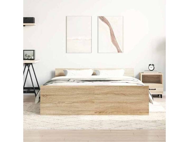 Brun Lit 2 Personnes：140x190 cm - Cadre robust - Pour sommeil - Cadre de lit - chêne sonoma 140x190 cm 5586744760
