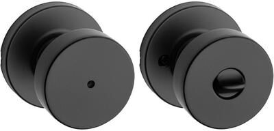 Kwikset Pismo Privacy Locking Door Knob, Interior Handle with Keyless Lock for Bedroom and Bathroom Doors,