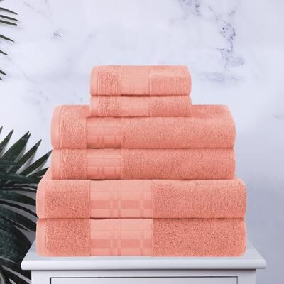 Superior Larissa Cotton Embroidered Geometric Border 6-Piece Towel Set