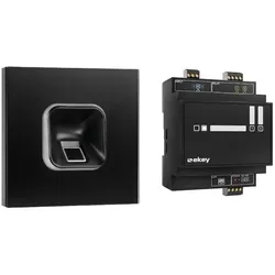 ekey xLine Fingerprintset Unterputzmontage, Loxone Montagerahmen 1-fach Anthrazit