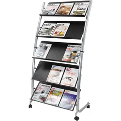 Alba, Prospektständer, Prospektregal, für 20 x DIN A4, Breite: 820 mm 5 Fächer für je 3 Dokumente bis max. 240 x 320 mm, St (A4)