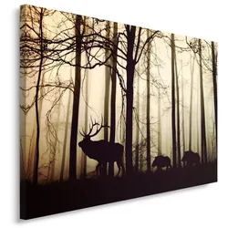 LEINWANDBILD Tiere im Wald
