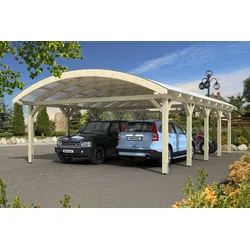 Skan Holz Franken Bogendach Doppelcarport Gr.3 635x969cm unbehandelt Holzcarport