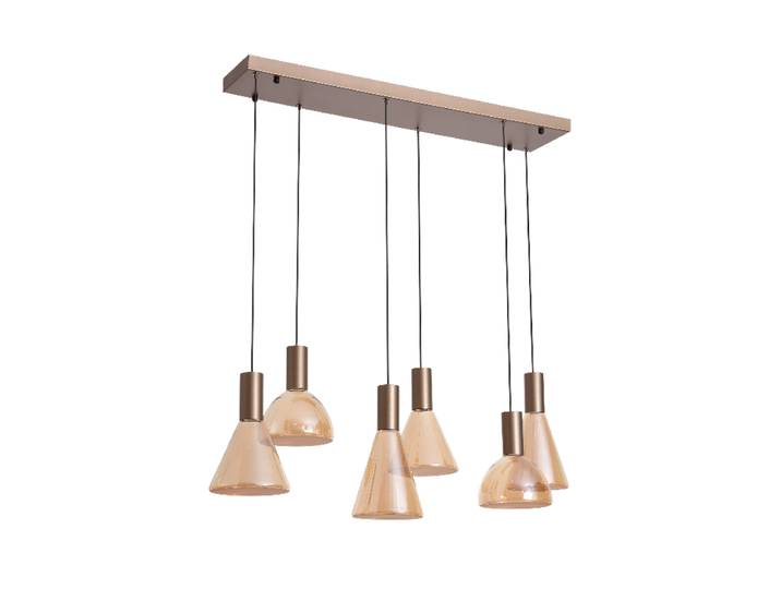 Design LED Pendellampe Cannes Amber, Latte Searchlight