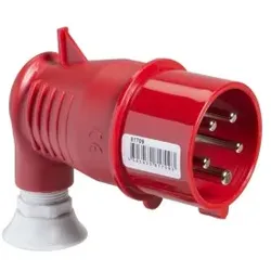 Schneider Electric 81721 Industrie-Wechselstecker, 90° abgew., 32A, 3p+N+E, 380-415 V AC, IP44