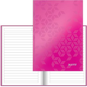 Leitz Notizbuch WOW, 46271023, Karton Hardcover, pink, 80 Blatt / 160 Seiten, 80 g/m², liniert, A5