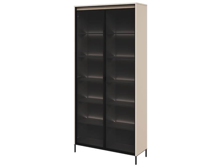 Zweiflügeliger Trend-Schrank 92 cm mit LED Beige