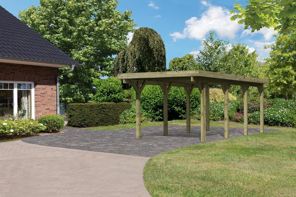 KARIBUHOLZT Carport Einz. Classic 2 A kdi 318x668x234 + 0,5 mm Stahldach 08427269