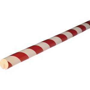 Knuffi Schutzprofil Typ B, Kreis, PB-10111, zum Aufstecken, 1m Länge, rot / weiß, 40 x 40mm, Kantenschutz