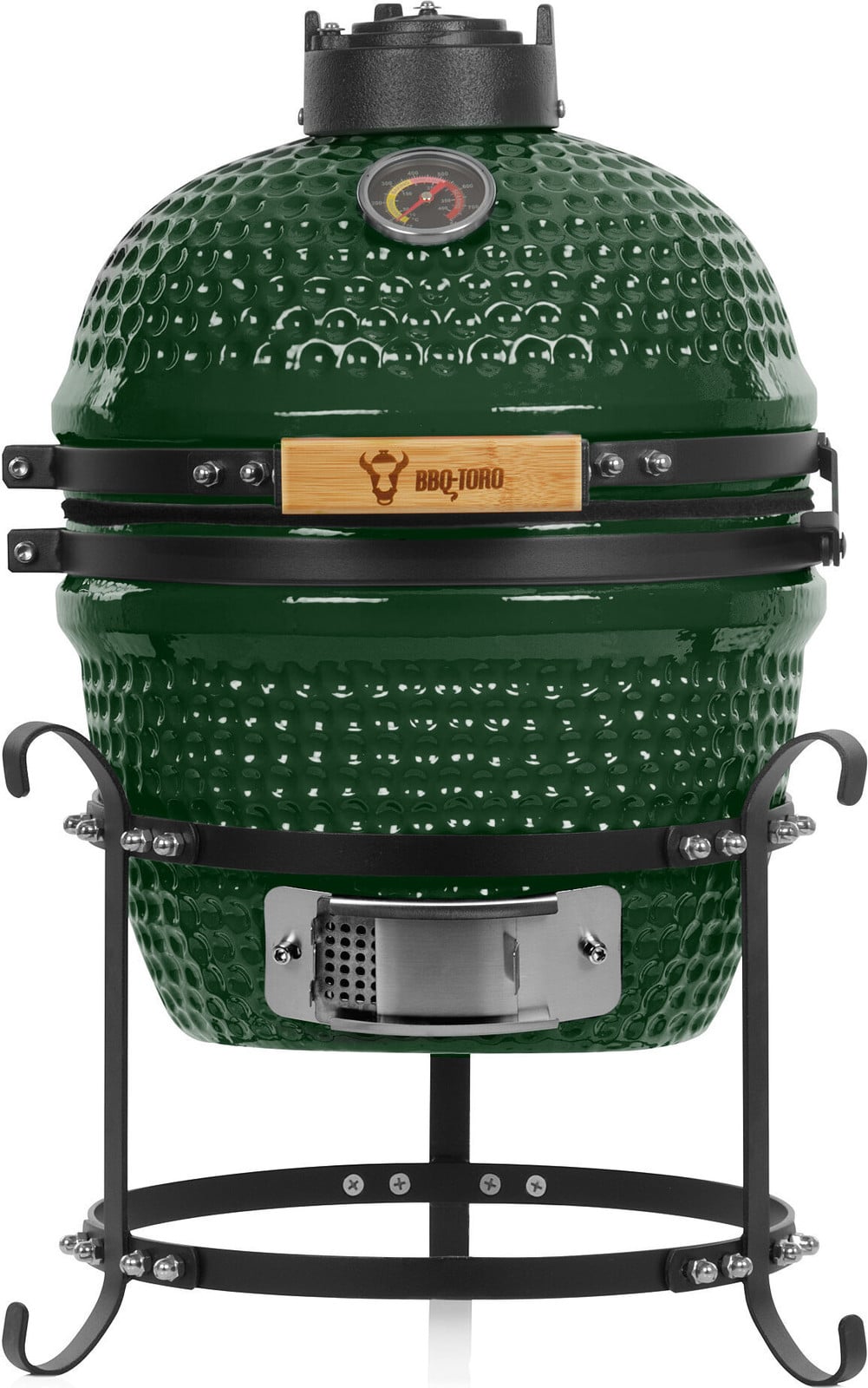 BBQ-Toro Kamado houtskoolgrill HAIIRO groen met grillrooster en thermometer, diameter: 32 cm