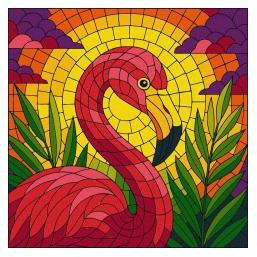 Ideyka Malen nach Zahlen - Buntglas, Flamingo 30x30cm (66128824)