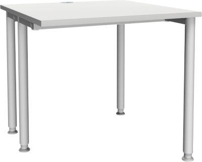 Schäfer Shop Genius Schreibtisch MODENA FLEX, Breite 800 mm, einseitig verkürzt, lichtgrau