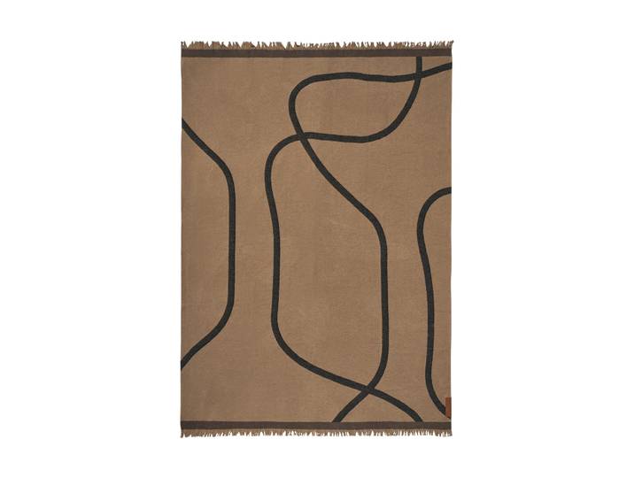 Mette Ditmer Plaid Shadow Latte-black, 130x175 cm