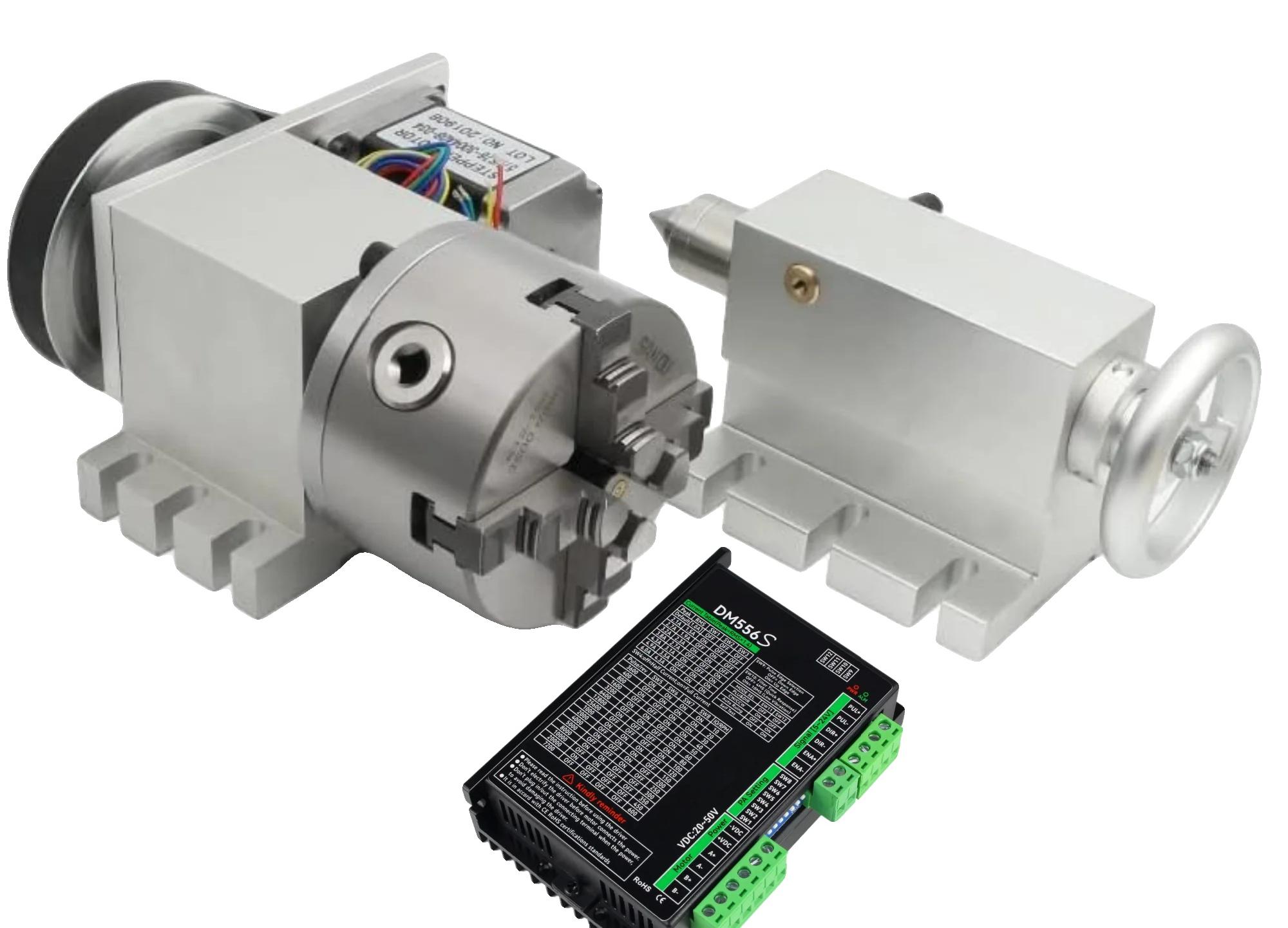 4. Achse Rotationsachse, Nema23 Schrittmotor, 4-Futter, 4-Finger K12-100 & Treiber