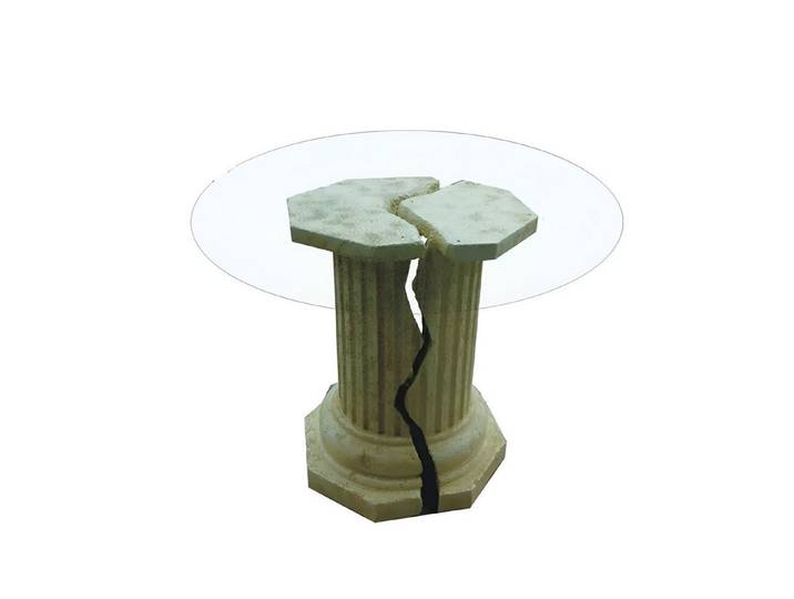 Xlmoebel Couchtisch Römischer Design Beistelltisch aus Kunststoff in Beige (Packung, 1-St., Römischer Design Couchtisch), Made in Europa
