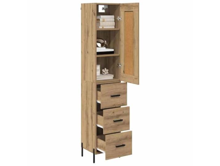 KTHLBRH Sideboard mit Schublade Eiche Handwerk 34,5 x 34 x 180 cm Mehrschichtiges Holz, 1 Scharniertür, großer Stauraum, modernes Design für Esszimmer