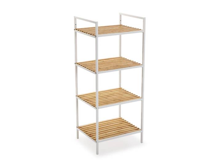 Etagère de salle de bain 4 étagères en bambou blanc