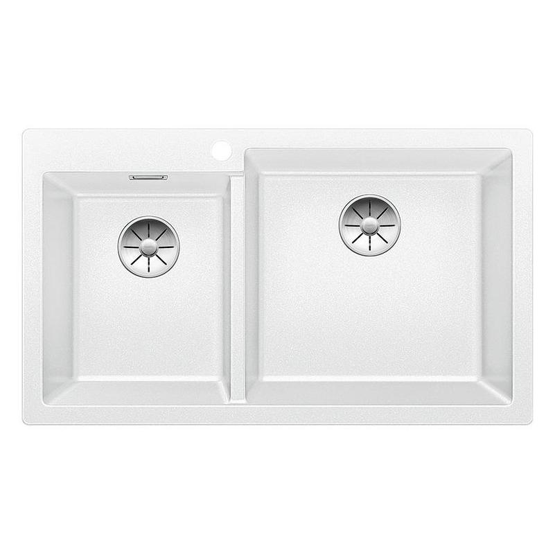 Blanco Pleon 9 Silgranit weiss Ablaufgarnitur mit Raumsparrohr, 2 x 3 1/2" InFin (523061)