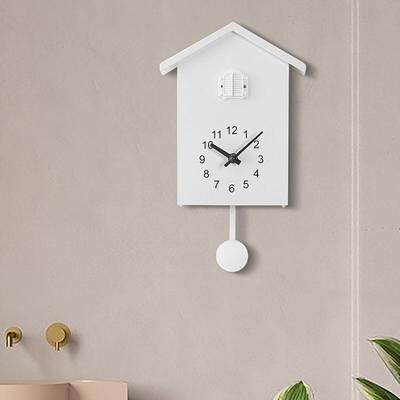 Inspired Deals Vintage Cuckoo Clock With Bird Call Hourly, Decorative Wall Clock For Home & Living White