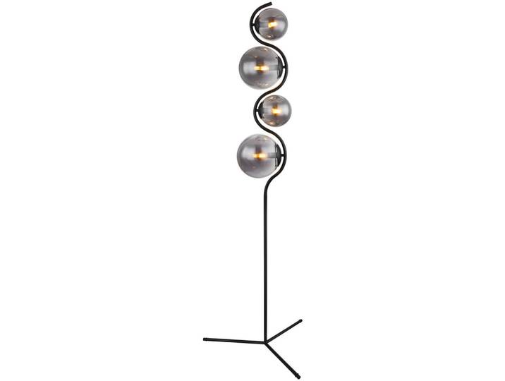Globo Stehleuchte Porry, Schwarz, Glas, 160 cm, Fußschalter, Lampen & Leuchten, Innenbeleuchtung, Stehlampen, Stehlampen