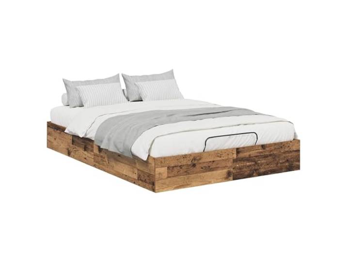 SKTQYQO Ottomanbett aus altem Holz, 193 x 120 x 25 cm Gashebebühne, Unterbettkommode, Holz, Kapazität 240 kg