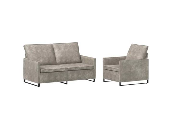 vidaXL Sofa-Set 2 pcs Hellgrau Kunstwildleder
