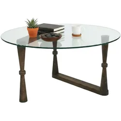Dmora Belvi - Couchtisch, 80x80x41h cm Nussbraun, Runde Form