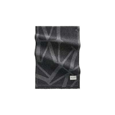 Wollschal MARC O'POLO, Damen, grau (medium grau), Strick, Schurwolle, Modetücher, mit auffälligem Allover-Monogramm-Design