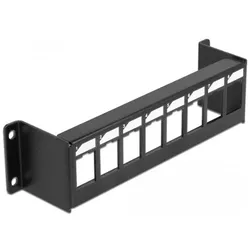Delock Keystone Halterung 8 Port Panel Aufbau, Server Zubehör, Schwarz