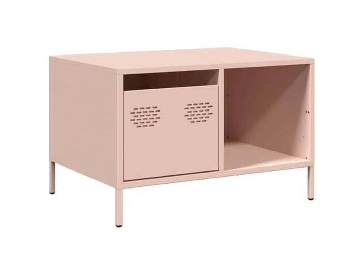 TV-Schrank, Rosa, 68,5x50x43,5 cm, kaltgewalzter Stahl Couchtisch, Industriestil, Wohnzimmer oder Schlafzimmer, verstellbare Schraubfüße, praktische Tür, leicht zu reinigen