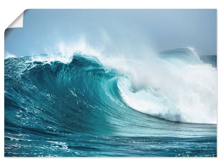Poster ARTLAND Ozeanwelle , blau (farbe bild(er): blau), B:100cm H:70cm, Bilder, Poster, ohne Rahmen