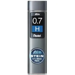 Pentel, Bleistiftminen, Stifter AIN STEIN High Polymer, H, 0,7 mm, etui a 40 stk. (40 Stk., 0.70 mm, H)