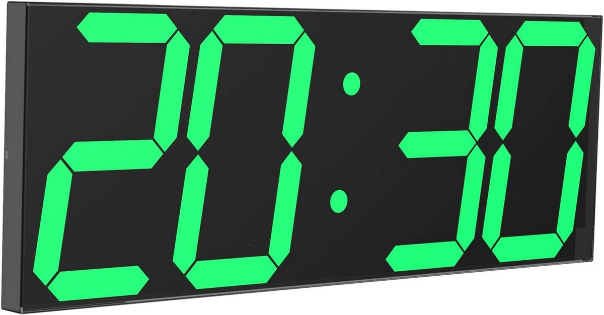 Grote Digitale Wandklok met Aftelklok en Thermometer, LED Wandklok met Instelbare Helderheid