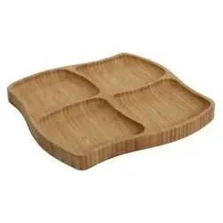 Bambus-Tapasbrett 4 Fächer 20X20X1,5 Cm Fsc 100 %, Schneidebrett